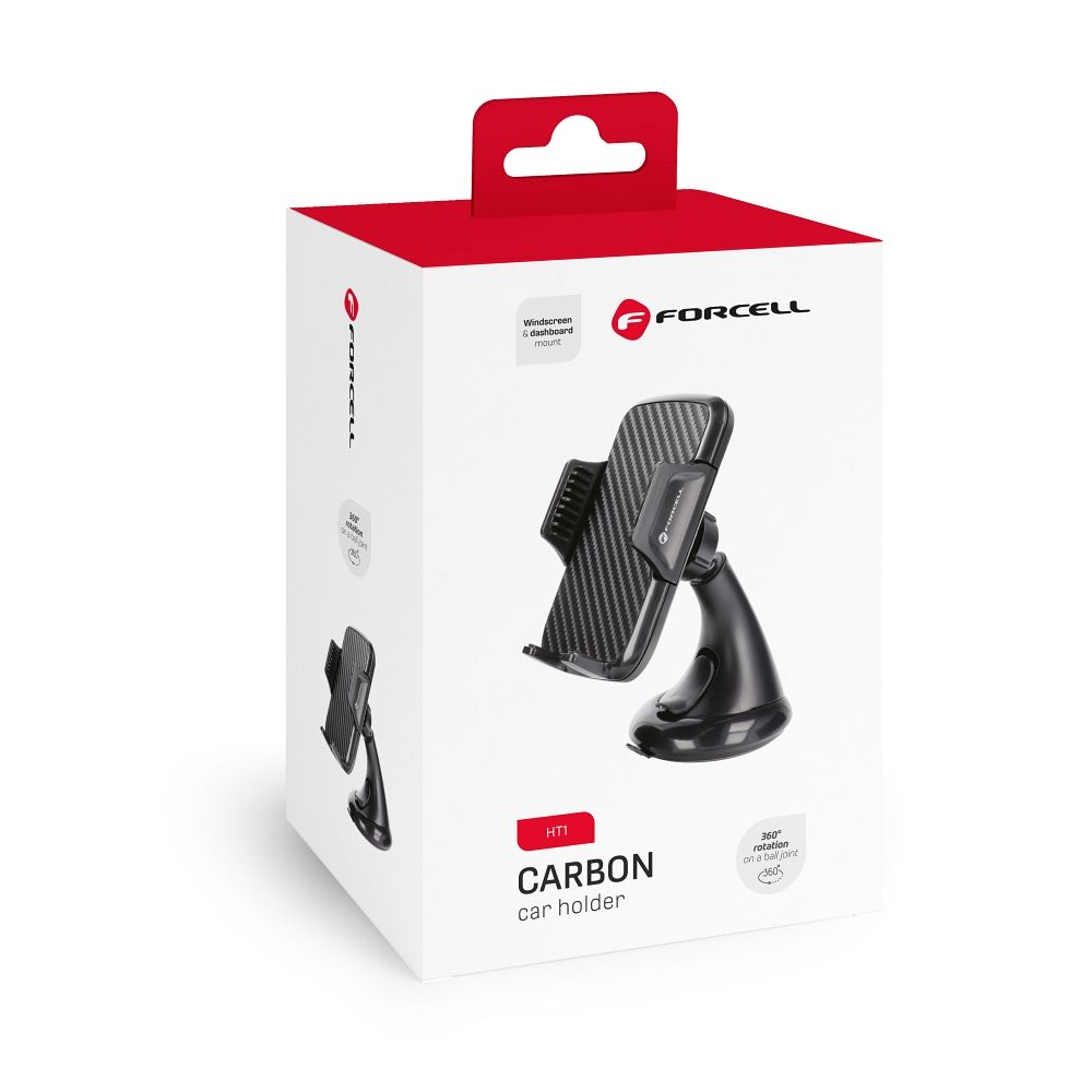Support Voiture Forcell CARBON HT1 – Design Carbone Épuré & Rotation 360°