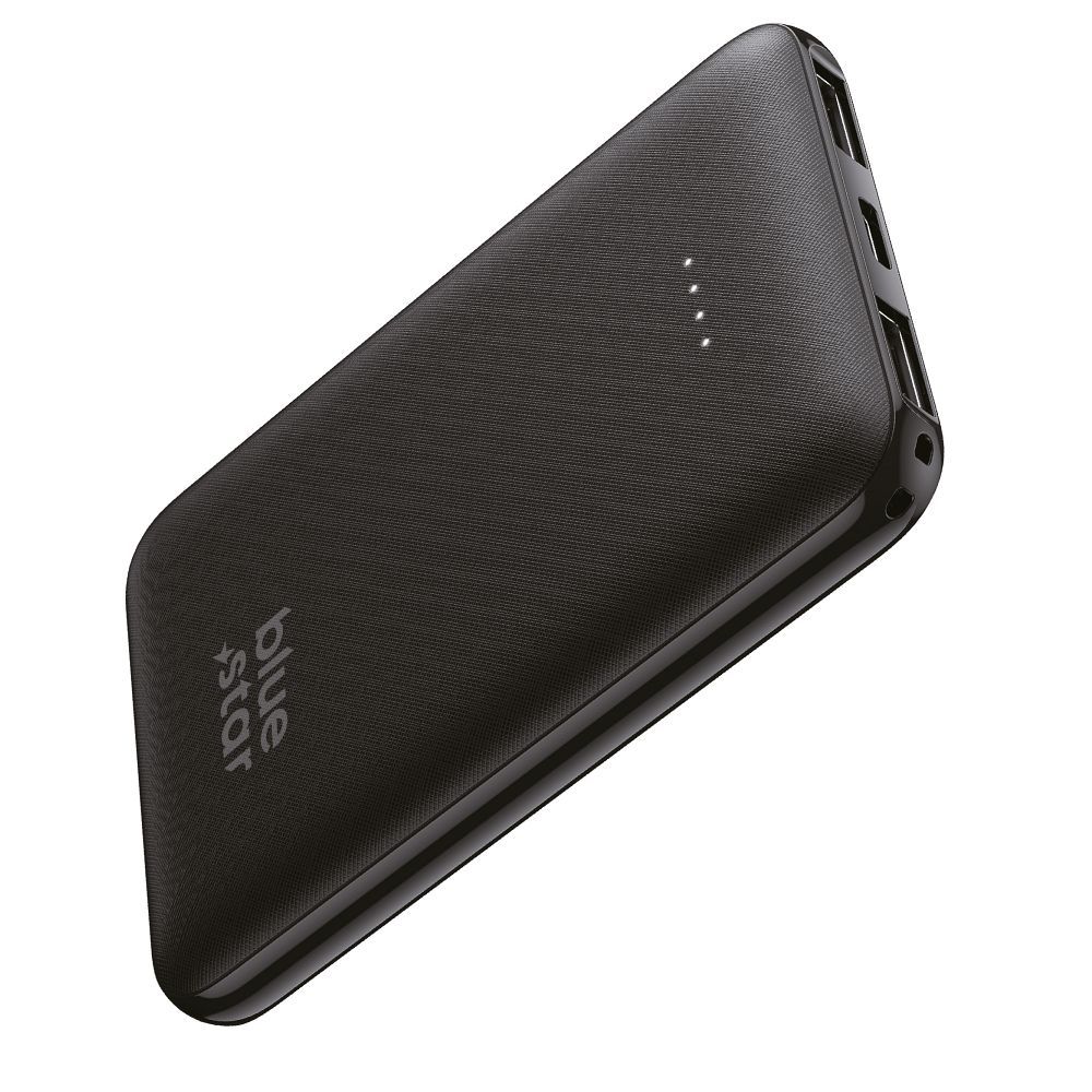 Blue Star W0539 – Batterie externe compacte 5000 mAh – Charge rapide 2A – Noire
